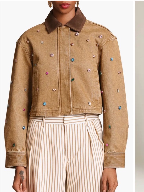 Avec Les Filles Jackets & Blazers - Avec Les Filles Embellished Cropped Barn Jacket